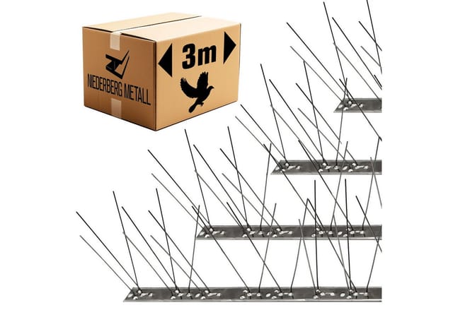 Niederberg Metall Taubenabwehr mit Spikes 300 cm aus Edelstahl