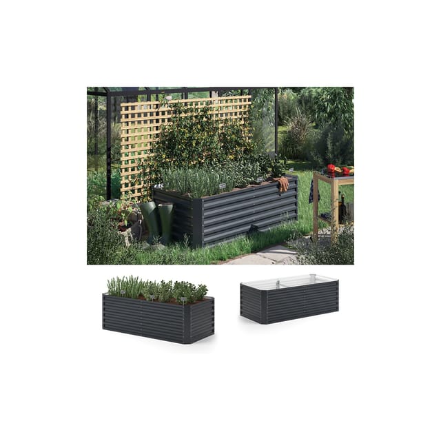 OK-Living Hochbeet Anthrazit 180 x 60 cm