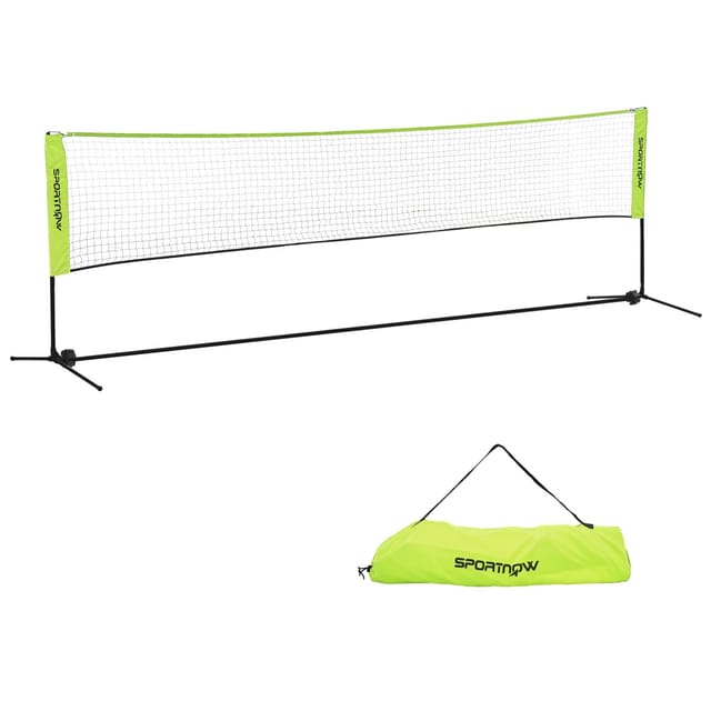 SPORTNOW Badmintonnetz Metall Oxfordstoff Gelb 420L x 103B x 107-155H cm