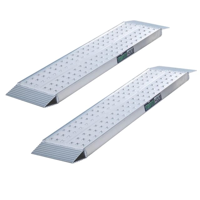 TRUTZHOLM 2x Auffahrrampen 150x28 cm Traglast 540 kg Alu Grau