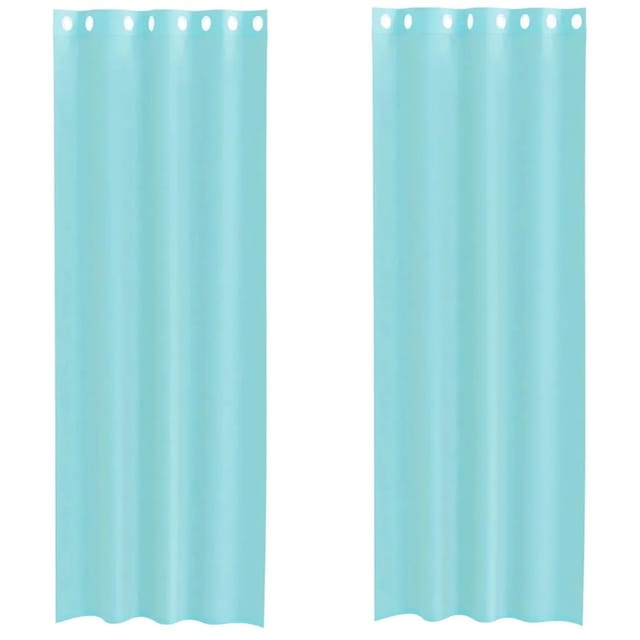 vidaXL Voile Vorhänge mit Ösen 2 Stk Türkis 4102148