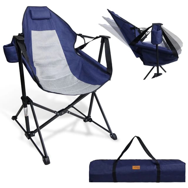 CCLIFE Campingstuhl Klappstuhl Outdoor Faltbar 100Kg Blau
