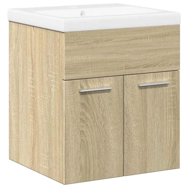 vidaXL 2-Tlg Badmöbel-Set Sonoma-Eiche Holzwerkstoff 3324982