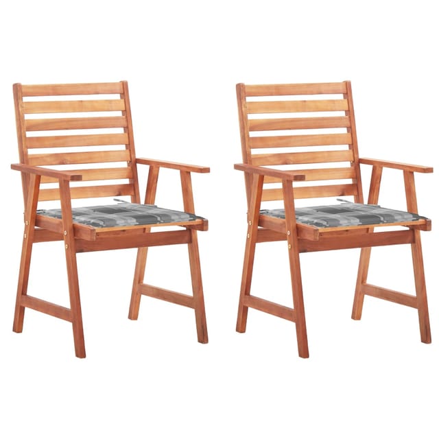 vidaXL Garten-Essstühle 2 Stk mit Kissen Massivholz Akazie 3064334