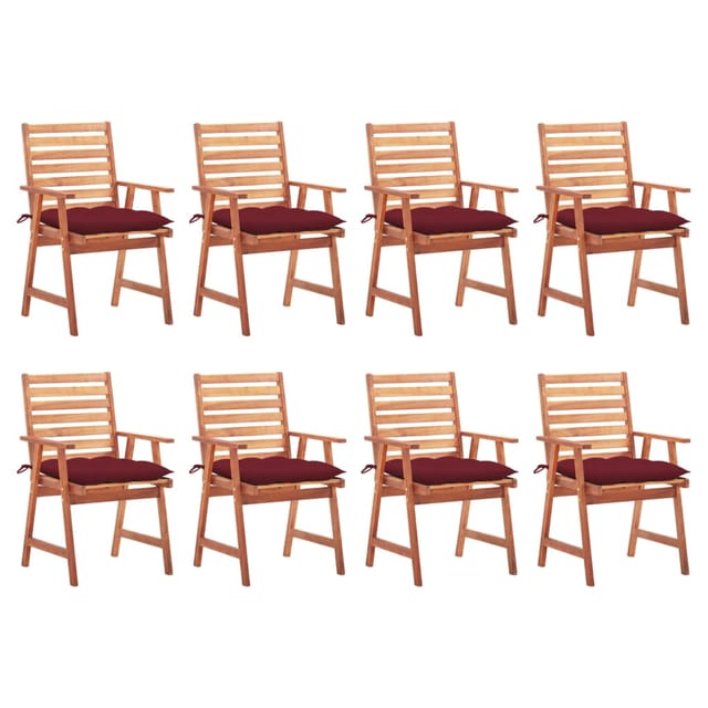 vidaXL Garten-Essstühle 8 Stk mit Kissen Massivholz Akazie 3078398