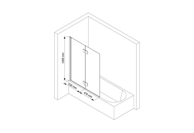 Schöner Wohnen Badewannenaufsatz Elara 140 cm x 100 cm Mattschwarz 2-teilig