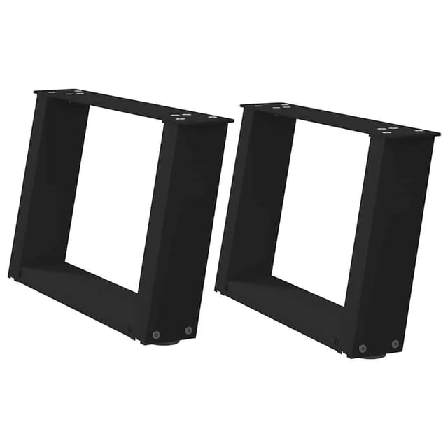 vidaXL Couchtischbeine U-Form 2 Stk Schwarz 40x30-31 cm Stahl 4012740