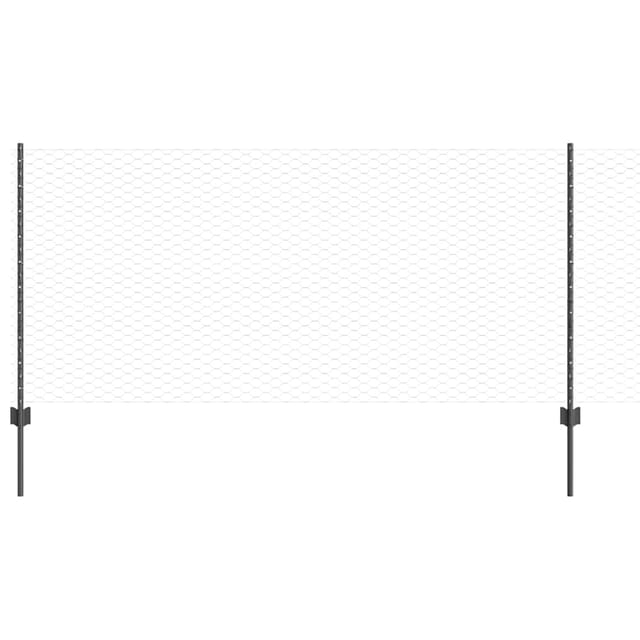 vidaXL Zaun mit Pfosten Grau 0,8 x 10 m Stahl 3336819