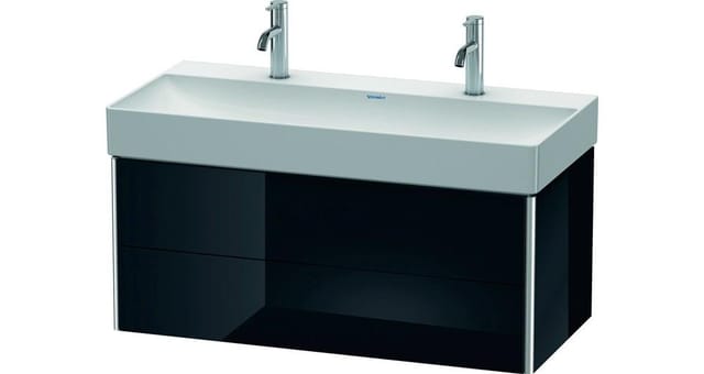 Duravit Waschtischunterschrank XSquare 98,4x46cm, sw hgl, 2 Schubk., wandhängend