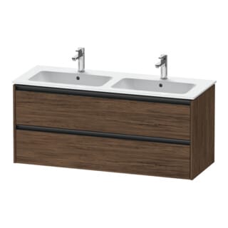 Duravit Waschtischunterschrank Ketho.2 128x48x55cm, 2 Schub., wandhängend, Nussb dkl.