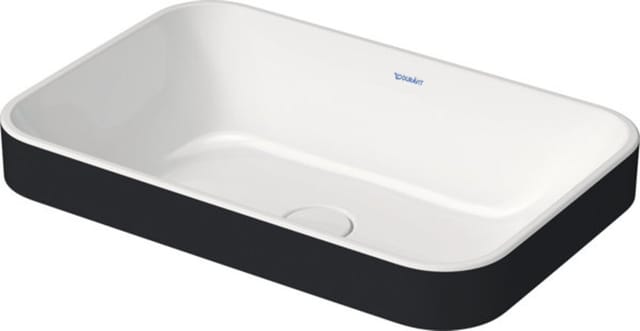 Duravit Aufsatzwaschtisch Happy D.2 Plus 60x40cm, gs, o HL, ÜL, HLB, we/anthr. ma