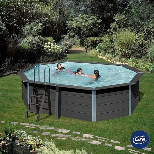 GRE Composite Pool-Set 'Avantgarde' 386 x 124 x 524 cm mit Sandfilter und Trittleiter