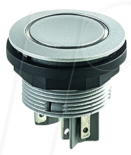 STLRGO1 - Drucktaster - 1 S + 1 Ö, silber, LED-Ring grün