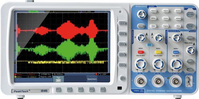 PEAKTECH 1245 - Digital-Speicher-Oszilloskop, 100 MHz, 2 Kanäle