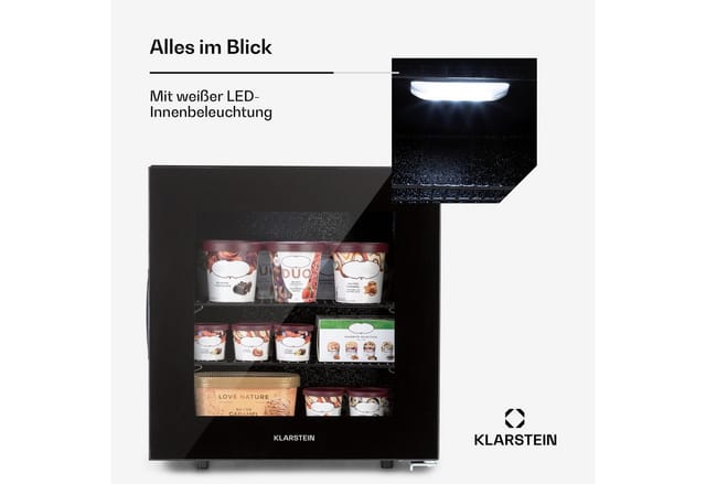 IceAge 36 Gefrierschrank 36 Liter EEK E 2 Etagen Thermostat Glasfront