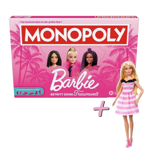 Monopoly Barbie Brettspiel Set mit Barbie 65. Jahrestag Puppe Sammlerfigur