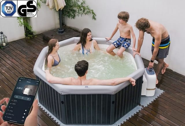 MSpa Whirlpool TUSCANY XXL 2026 - 193cm FRAME Outdoor Indoor Pool F-TU062W inkl. App, UVC