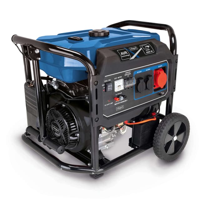 Benzin Stromgenerator SG7100x Scheppach - 5500W | 12PS | E-Start | 2x230V | 1x400V | 1x12V DC