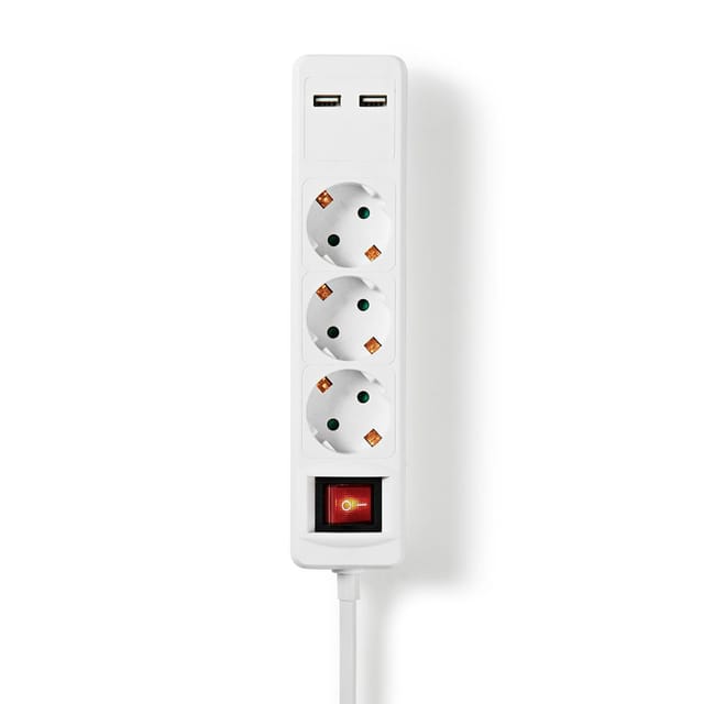 Nedis EXSO315UFSWT - power strip - 3680 Watt