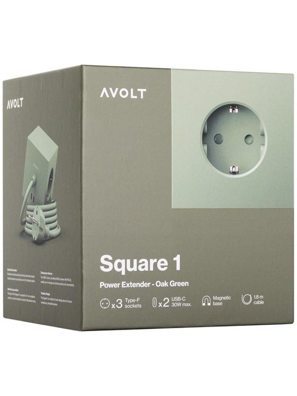 AVOLT Square 1 USB-C 30W 1.8 m - Oak Green