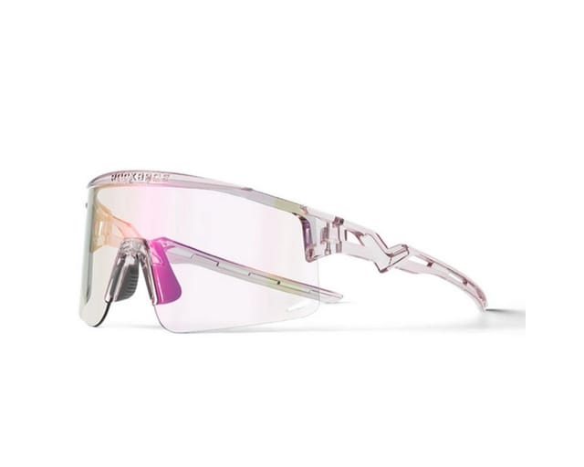 Rockbros Cycling Glasses Photochromic with UV Protection and Corrective Insert Clear - Purple