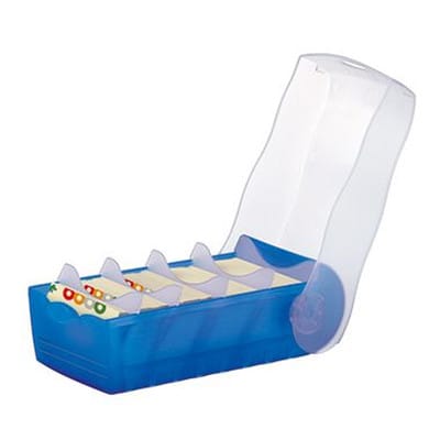 Karteikasten CROCO 998-643 DIN A8 PP blau transluzent