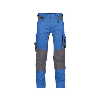 Dynax Arbeitshose mit Stretch und Kniepolstertaschen, azurblau/anthrazit, Schrittlänge Standard, Größe 53