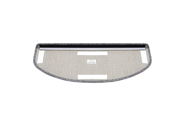 en.casa Stufenmatte, halbrund, 15er Set Treppenmatten halbrund 65x24cm selbstklebend Hellgrau