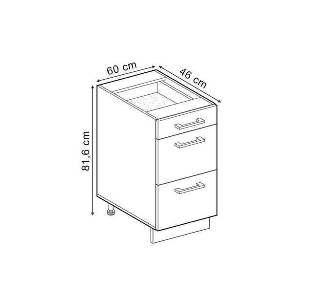 Vicco Unterschrank R-Line, Goldkraft Eiche/Weiß, 60 cm ohne Arbeitsplatte (1-St)