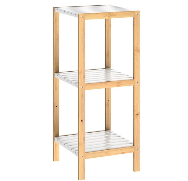 Casaria Badregal, Bambus 3 Ablagen 80x33x34 cm Holz Badezimmer Badregal Holzregal