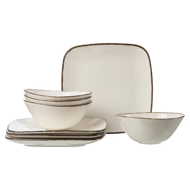 Ritzenhoff & Breker Tafelservice Geschirr-Set CASA (8-tlg), 4 Personen, Porzellan, Teller Set, Vintage Look, 8 Teile, für 4 Personen