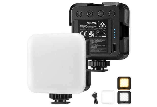 Neewer Videoleuchte NL-36AI LED-Videolicht, tragbar, Bi-Color 3200 K ~ 5600 K, dimmbar, 8 Szenenmodi, 2000 mAh Akku, für Gaming Youtube Vlog Fotografie
