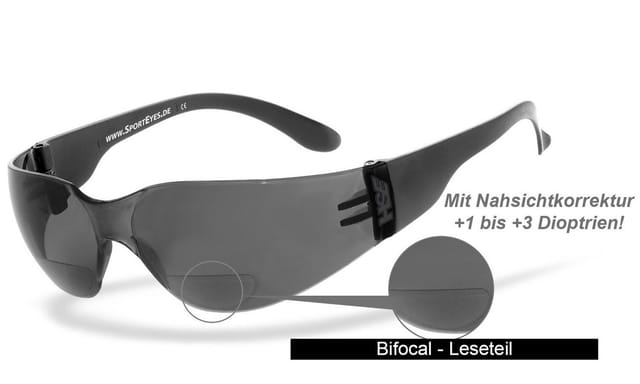 HSE - SportEyes Sportbrille SPRINTER 2.3, Leseteil (1 bis +3 Dioptrien)