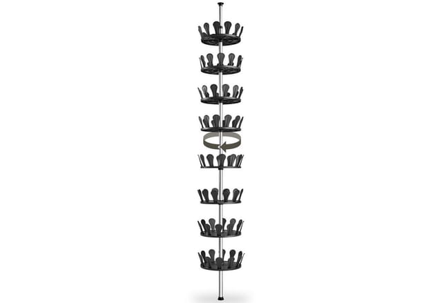 tectake® Schuhkarussell, Kunststoff und Stahl, höhenverstellbar mit Klemmmechanismus, 26,5 x 100-300 cm