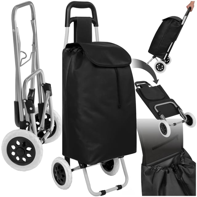 tectake® Einkaufstrolley, klappbar, mit Gummizug, 35 l