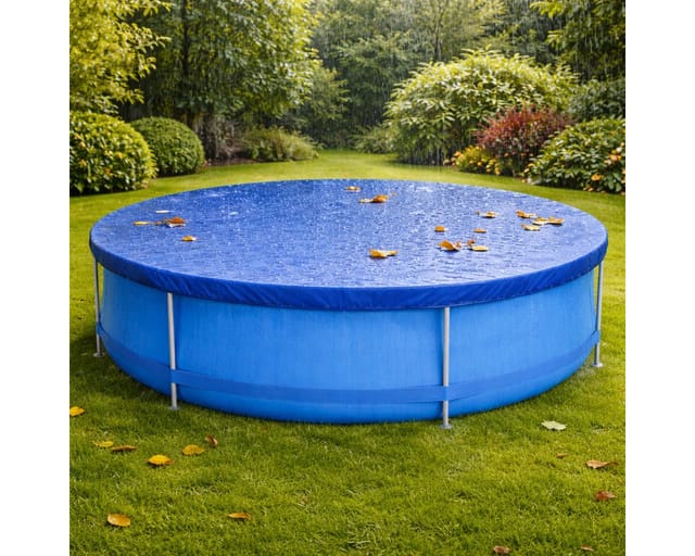 Happy People Poolabdeckung Rund Stahlrahmenpool 427 cm Abdeckplane Poolplane 450 cm Gummizug
