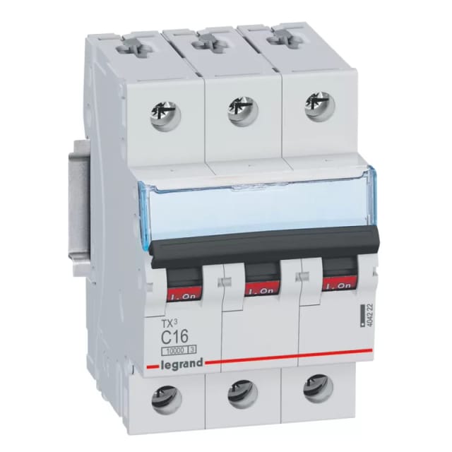 Legrand Tx3 Leitungsschutzschalter C-charakteristik, 16a, 3-polig, 10ka, 400vac, 3te 404222