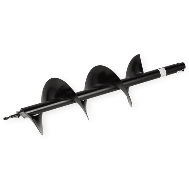 Eberth - Erdbohrer Gartenbohrer Gartenspiralbohrer, Stahl, Durchmesser 200mm, Länge 800mm, Aufnahme-durchmesser 20mm, Schwarz Lackiert, Rostfrei, Steckverbindung Mit Sicherungsbolzen