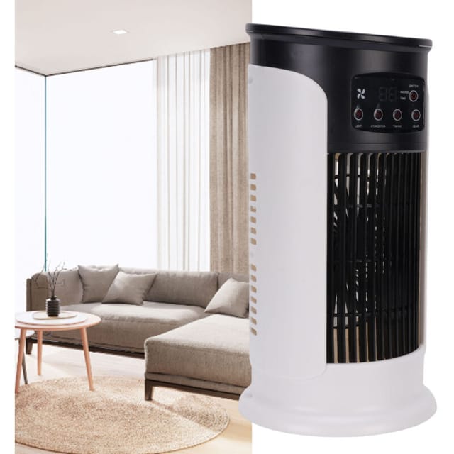 Tragbarer Usb-ventilator Mit Klimaanlage (300 Ml) – 3 Funktionen: Filterung, Befeuchtung, Kühlung – 6 Geschwindigkeitsstufen, Leiser Betrieb – Abs-gehäuse (804 G) – Kzq