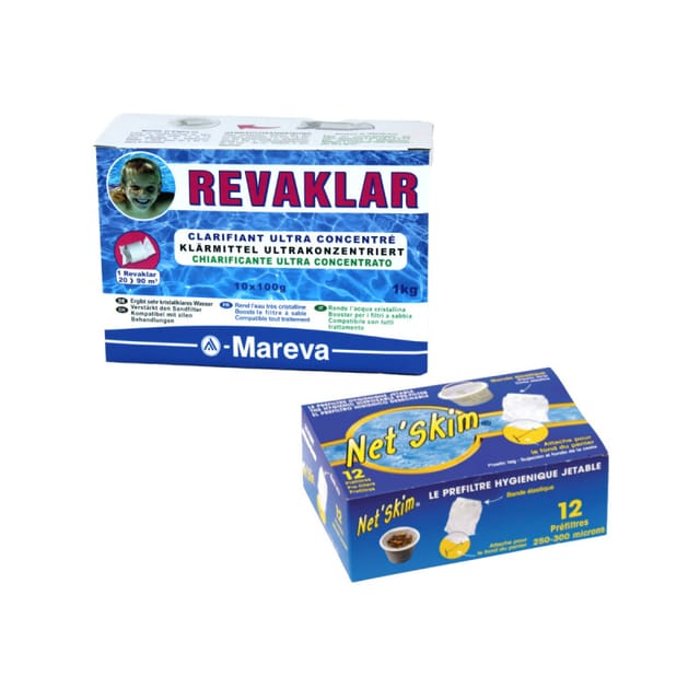 Mareva - Pack Reva-klar Klärpatronen - 1 Kg - Net'skim Einweg-vorfilter