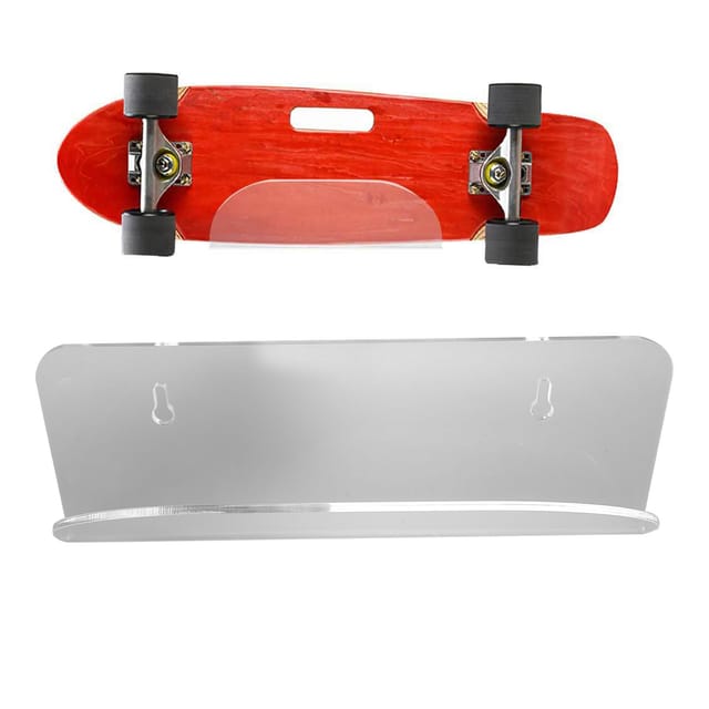 [wandmontierter Skateboard-halter] Transparenter Acryl-garderobenhalter Für Skateboards Und Longboards (28 X 10 Cm) – Einfache Montage, Stilvolles Design