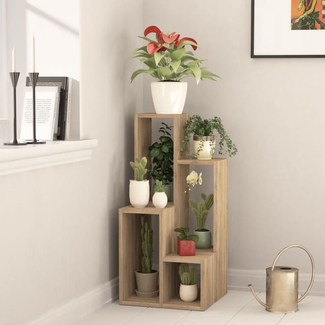 Decortie Sule Moderner Pflanzenständer Eiche Mehrzweck H 89cm