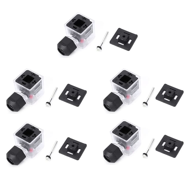 [zubehör] + Transparenter Stecker Mit Led + Wasserdicht Ip67 + Dc24v Für Magnetventil (5 Stück)