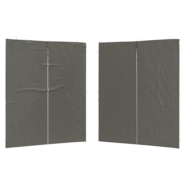 Party Zelt Seitenteil 2 Pcs Anthrazit 200 X 195 Cm Pe Und Stahl Vidaxl