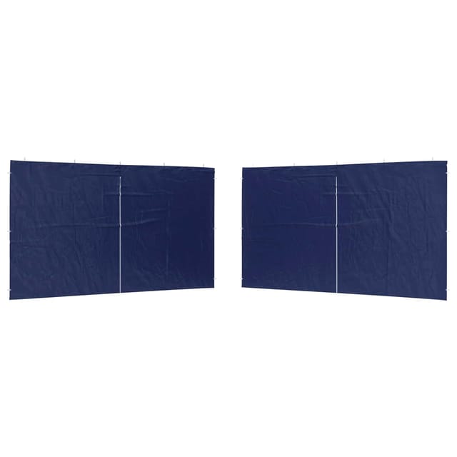 Party Zelt Seitenteil 2 Pcs Blau 400 X 195 Cm Pe Und Stahl Vidaxl