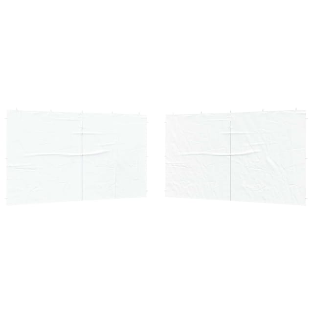 Party Zelt Seitenteil 2 Pcs Weiß 400 X 195 Cm Pe Und Stahl Vidaxl