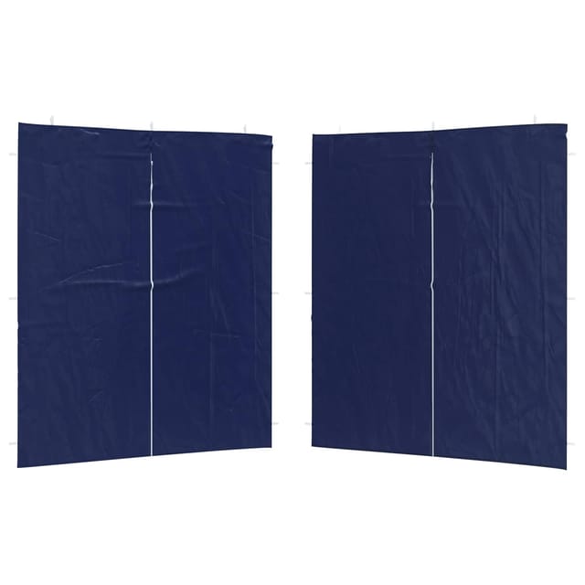 Party Zelt Seitenteil 2 Pcs Blau 200 X 195 Cm Pe Und Stahl Vidaxl
