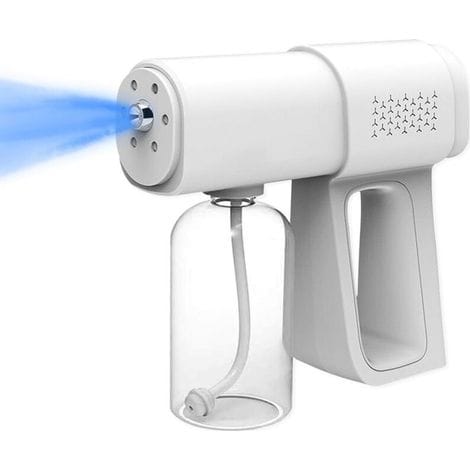 Professionelles Desinfektionsmittel-sprühgerät, Kabellose 380-ml-feinpartikel-sprühpistole, Tragbares Desinfektionsmittel-sprühgerät Mit Blauem Licht Zur Berührungslosen Desinfektion (weiß)