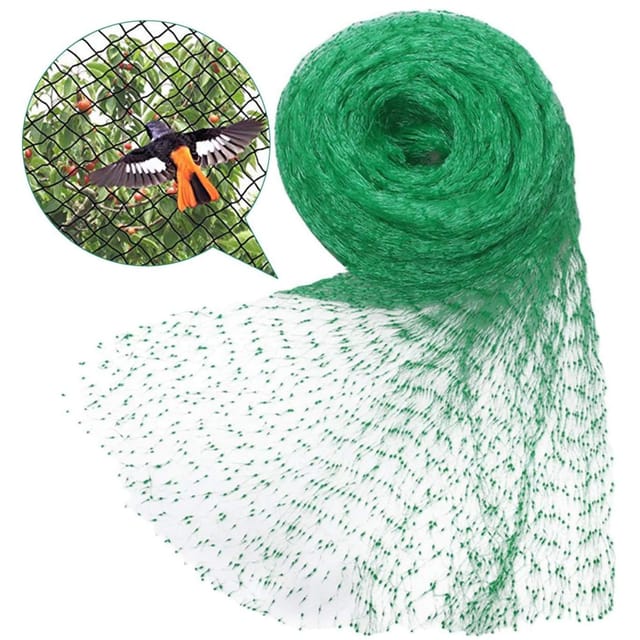 Vogelschutznetz 4 X 10 M, Gartenschutznetz Für Kirsch-, Wein- Und Apfelbäume, 15 Mm Maschenweite, Grün