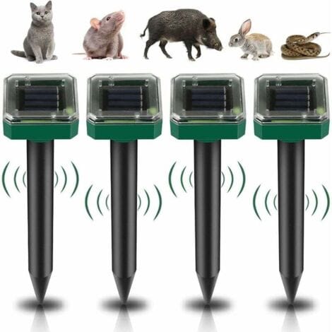Ultraschall-solar-maulwurf- & Schlangenvertreiber, 4 Stk, Wasserdicht Ip65 Für Außenbereich